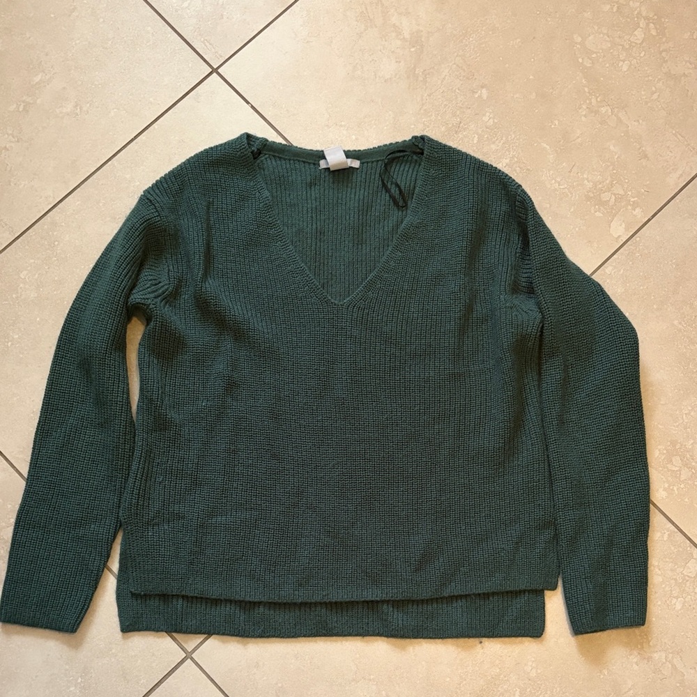 H&M Deep Green V-Neck Sweater